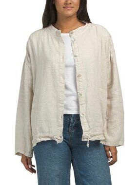 VENTI Made In Italy Linen Shirt Jacket